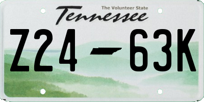 TN license plate Z2463K