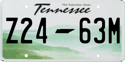 TN license plate Z2463M