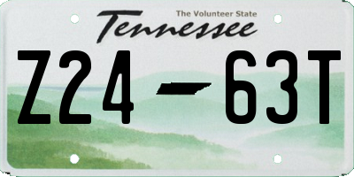 TN license plate Z2463T