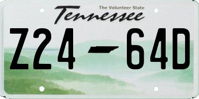 TN license plate Z2464D