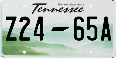 TN license plate Z2465A