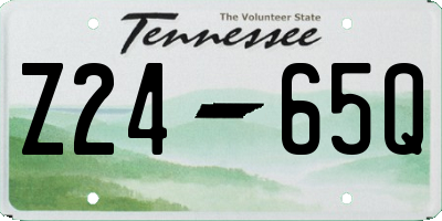 TN license plate Z2465Q