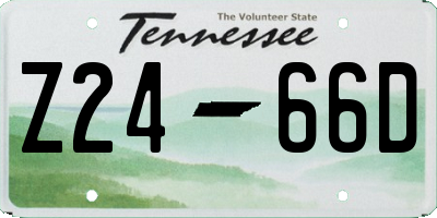 TN license plate Z2466D