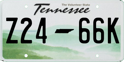 TN license plate Z2466K