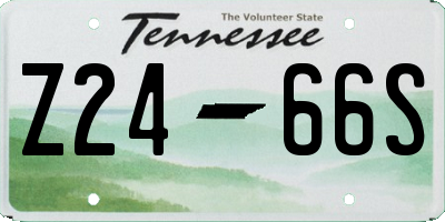 TN license plate Z2466S