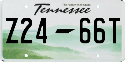 TN license plate Z2466T