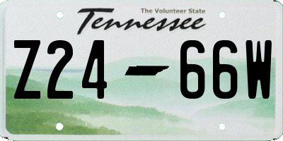 TN license plate Z2466W