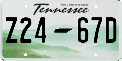 TN license plate Z2467D