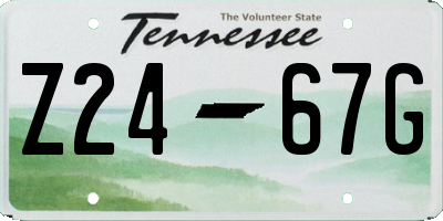 TN license plate Z2467G