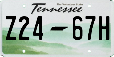 TN license plate Z2467H