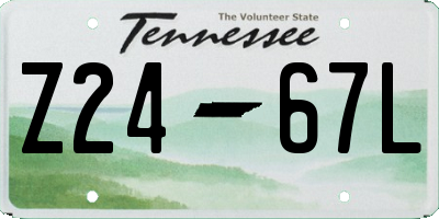 TN license plate Z2467L