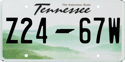 TN license plate Z2467W