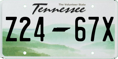 TN license plate Z2467X