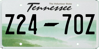 TN license plate Z2470Z