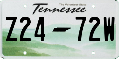 TN license plate Z2472W