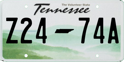 TN license plate Z2474A