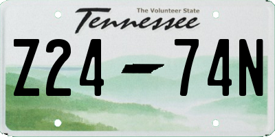 TN license plate Z2474N