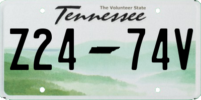 TN license plate Z2474V