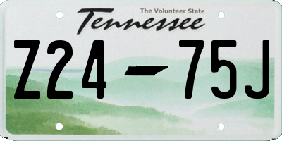 TN license plate Z2475J