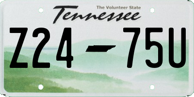 TN license plate Z2475U