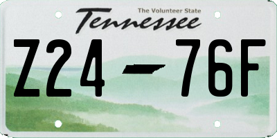 TN license plate Z2476F