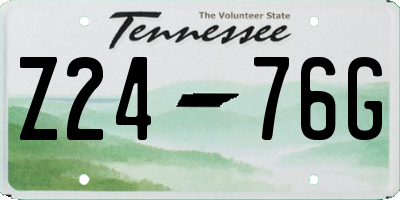TN license plate Z2476G