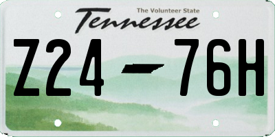 TN license plate Z2476H