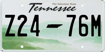 TN license plate Z2476M