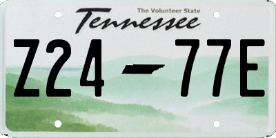 TN license plate Z2477E