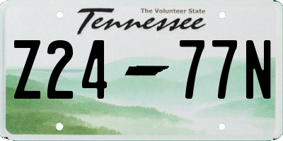 TN license plate Z2477N