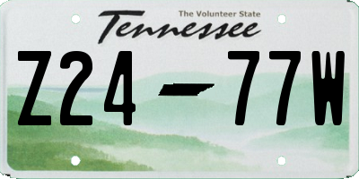TN license plate Z2477W
