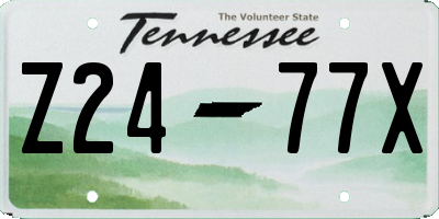 TN license plate Z2477X