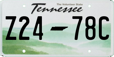 TN license plate Z2478C
