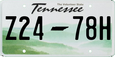 TN license plate Z2478H
