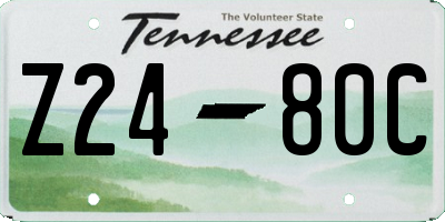 TN license plate Z2480C