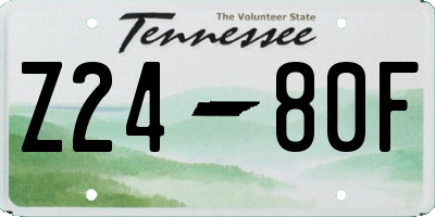 TN license plate Z2480F