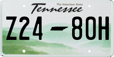 TN license plate Z2480H