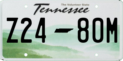 TN license plate Z2480M