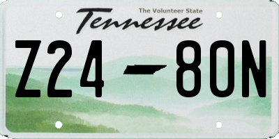 TN license plate Z2480N