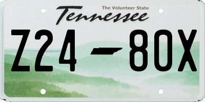 TN license plate Z2480X