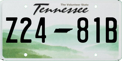 TN license plate Z2481B