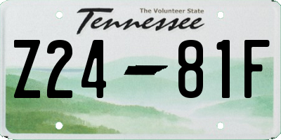 TN license plate Z2481F