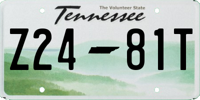 TN license plate Z2481T