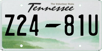 TN license plate Z2481U