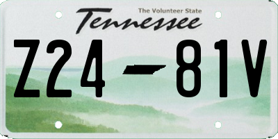 TN license plate Z2481V