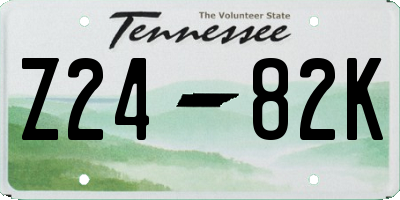 TN license plate Z2482K