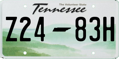 TN license plate Z2483H