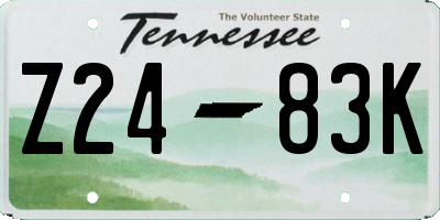 TN license plate Z2483K