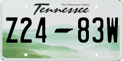 TN license plate Z2483W