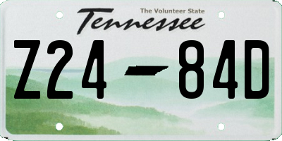 TN license plate Z2484D